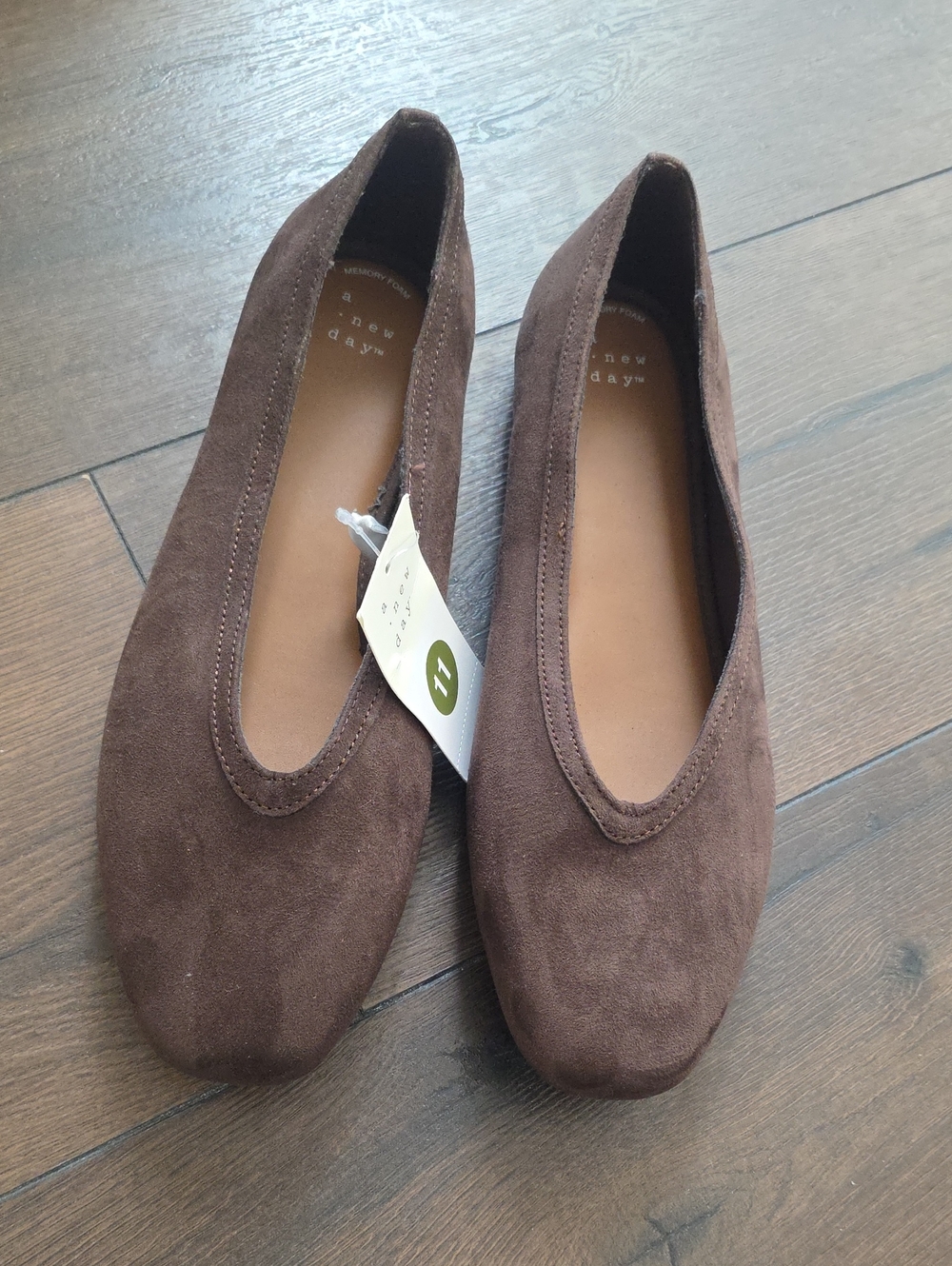 a new day Chocolate Brown Suede Slip-On Ballet Flats